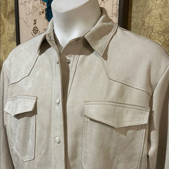 Philosophy Shacket Cream Button Down Shirt. Size Large. Pockets - Picture 2 of 14